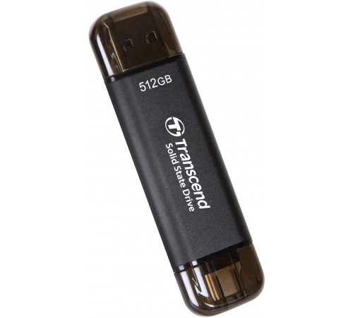 Накопичувач зовнішній SSD USB 3.1 Gen 2 Type-A/Type-C 512GB Transcend ESD310 Black (TS512GESD310C)