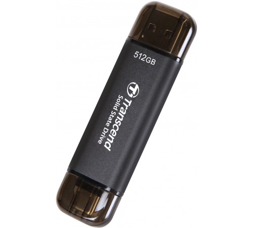 Накопичувач зовнішній SSD USB 3.1 Gen 2 Type-A/Type-C 512GB Transcend ESD310 Black (TS512GESD310C)
