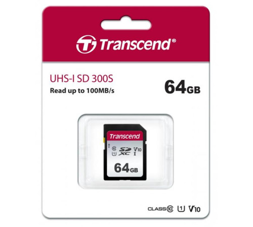 Карта пам`яті SDXC 64GB UHS-I/U3 Class 10 Transcend 300S (TS64GSDC300S)