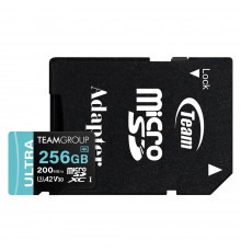 Карта пам`ятi MicroSDXC  256GB UHS-I/U3 Class 10 Team Ultra R200/W150MB/s + SD-адаптер (TULMSDX256GIA2V3022503)