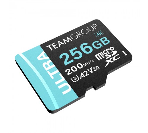 Карта пам`ятi MicroSDXC 256GB UHS-I/U3 Class 10 Team Ultra R200/W150MB/s + SD-адаптер (TULMSDX256GIA2V3022503)