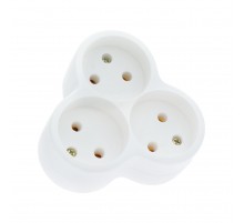 Трійник Tecro SC-3G 3 розетки, білий