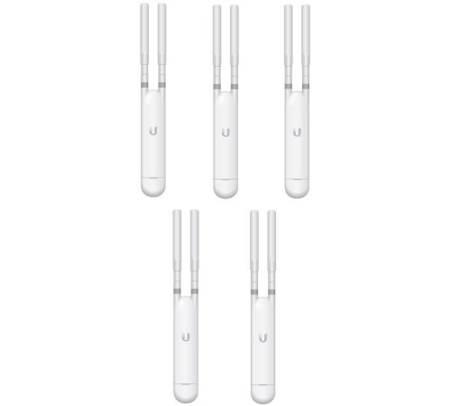 Точка доступу Ubiquiti UniFi UAP-AC-M-5 5-pack (AC1200, 2x2 MIMO, 1x10/100/1000 Mbps, PoE, MESH, без адаптерів живлення)