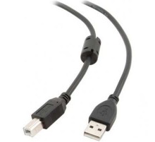 Кабель Maxxter USB - USB Type-B V 2.0 (M/M), 1 м, феритовий фільтр, Black (UF-AMBM-1M)