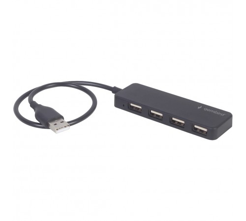 Концентратор USB Gembird 4хUSB2.0, пластик, Black (UHB-U2P4-06)