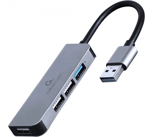 Концентратор USB Cablexpert 1xUSB3.1, 3хUSB2.0, метал, Grey (UHB-U3P1U2P3-01)