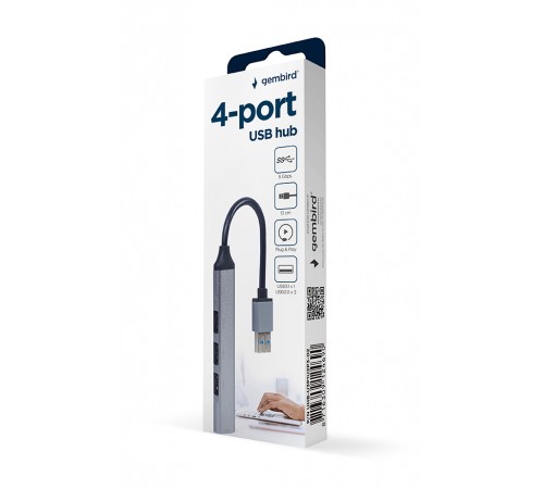 USB-хаб Gembird 4 ports Grey (UHB-U3P1U2P3-02)