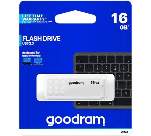 Флеш-накопичувач USB2.0 16GB Goodram UME2 White (UME2-0160W0R11)