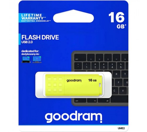 Флеш-накопичувач USB2.0 16GB Goodram UME2 Yellow (UME2-0160Y0R11)