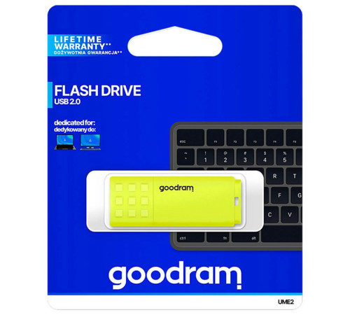 Флеш-накопичувач USB2.0 64GB Goodram UME2 Yellow (UME2-0640Y0R11)