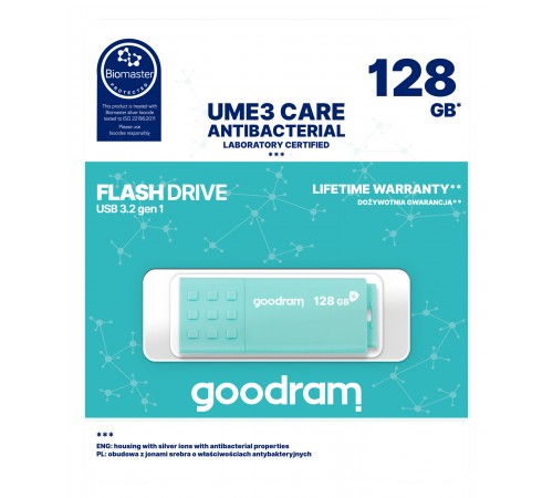 Флеш-накопичувач USB3.2 128GB Goodram UME3 Care Green (UME3-1280CRR11)