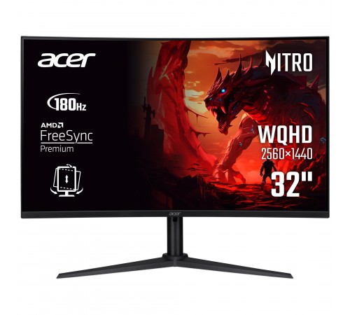 Монітор Acer 31.5" XZ320QUS3bmiiphx (UM.JX0EE.305) VA Black Curved 180Hz