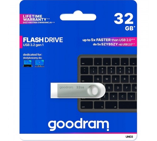 Флеш-накопичувач USB3.2 32GB Goodram UNO3 (UNO3-0320S0R11)