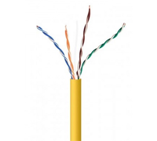 Кабель вита пара Cablexpert (UPC-5004E-SOL-Y) CAT5e, алюміній під міддю (CCA з AWG24), неекранований, жовтий, 305м