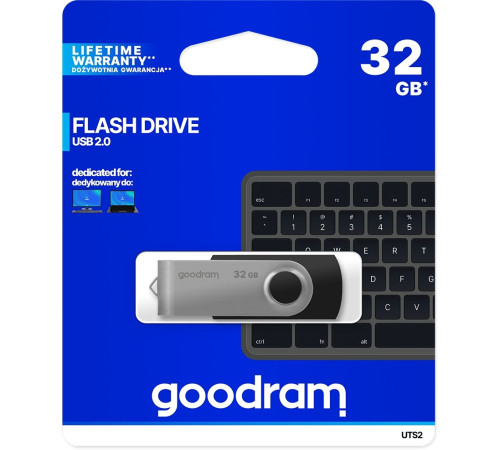 Флеш-накопичувач USB2.0 32GB Goodram UTS2 (Twister) Black (UTS2-0320K0R11)