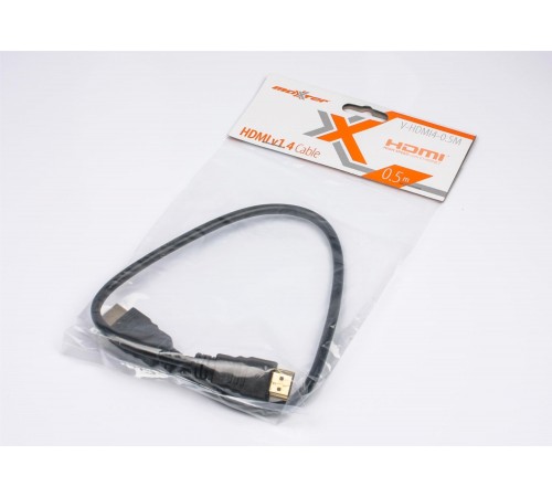 Кабель Maxxter HDMI - HDMI V 1.4 (M/M), 0.5 м, чорний (V-HDMI4-0.5M) пакет