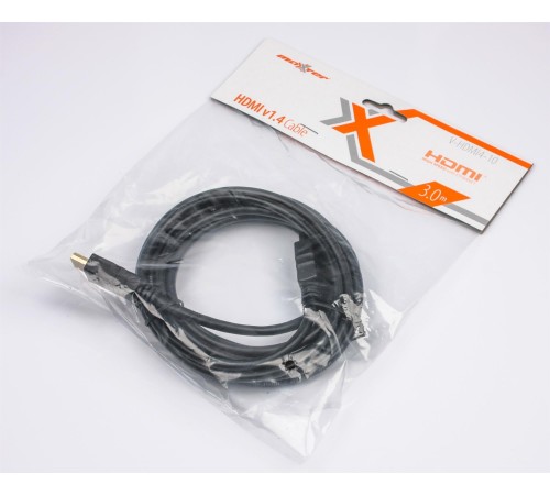 Кабель Maxxter HDMI - HDMI V 1.4 (M/M), 3 м, чорний (V-HDMI4-10) пакет