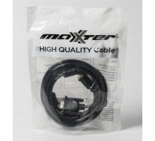 Кабель Maxxter VGA - VGA (M/M), HD15, 3+4C, з 2-ма феритами, 3 м, чорний (V-VGA-10) пакет