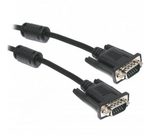 Кабель Maxxter VGA - VGA (M/M), HD15, 3+4C, з 2-ма феритами, 3 м, чорний (V-VGA-10) пакет