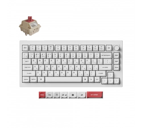 Клавіатура бездротова Keychron V1 Ultra Keychron Red Switch White RGB (V1U-F1-UA)