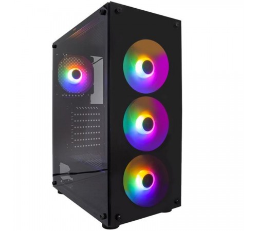 Корпус 1stPlayer V3-B-BK-4F1 Black без БЖ