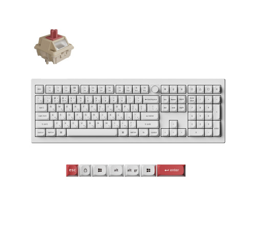 Клавіатура бездротова Keychron V6 Ultra Keychron Red Switch White RGB (V6U-F1-UA)