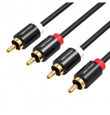 Кабель Vention 2хRCA - 2хRCA (M/M), 1 м, Black (VAB-R06-B100)