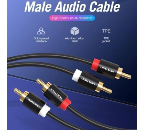 Кабель Vention 2хRCA - 2хRCA (M/M), 1 м, Black (VAB-R06-B100) Кабель Vention 2хRCA - 2хRCA (M/M), 1 м, Black (VAB-R06-B100)