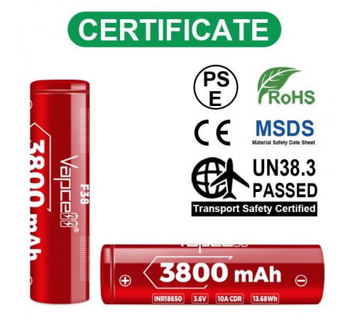 Акумулятор Vapcell F38 18650 Li-Ion 3800mAh 1шт Акумулятор Vapcell F38 18650 Li-Ion 3800mAh 1шт