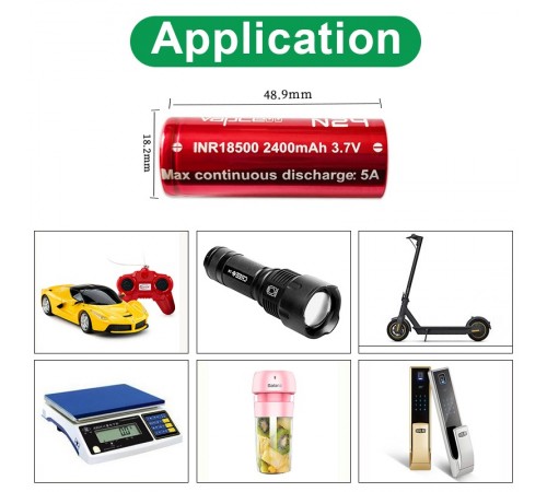 Акумулятор Vapcell 18500 N24 Li-Ion 2400mAh 1шт Акумулятор Vapcell 18500 N24 Li-Ion 2400mAh 1шт