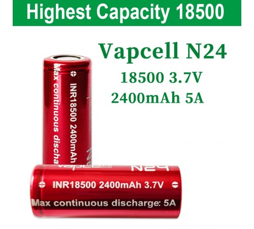 Акумулятор Vapcell 18500 N24 Li-Ion 2400mAh 1шт Акумулятор Vapcell 18500 N24 Li-Ion 2400mAh 1шт