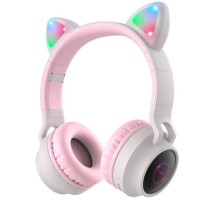 Bluetooth-гарнітура Hoco W27 Cat Ear Grey/Pink (W27GP)