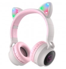 Bluetooth-гарнітура Hoco W27 Cat Ear Grey/Pink (W27GP)