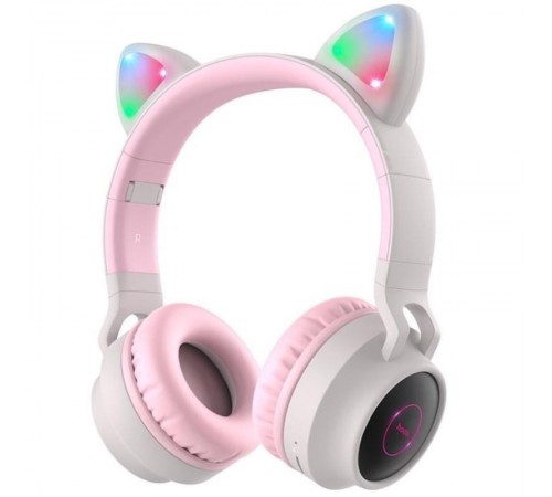 Bluetooth-гарнітура Hoco W27 Cat Ear Grey/Pink (W27GP)