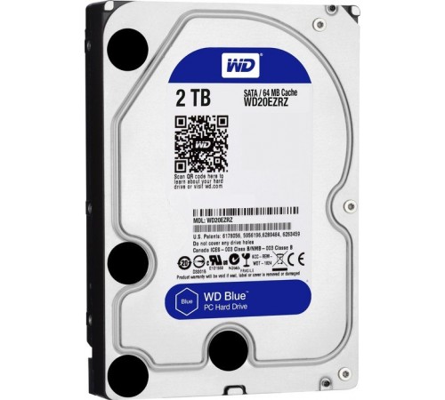 Накопичувач HDD SATA 2.0TB WD Blue 5400rpm 64MB (WD20EZRZ)