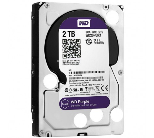 Накопичувач HDD SATA 2.0TB WD Purple 5400rpm 64MB (WD20PURZ)