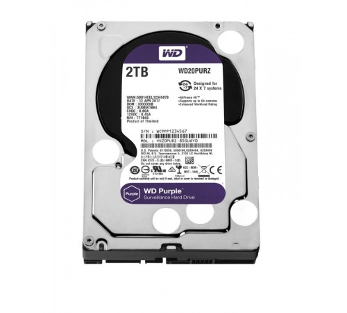Накопичувач HDD SATA 2.0TB WD Purple 5400rpm 64MB (WD20PURZ)