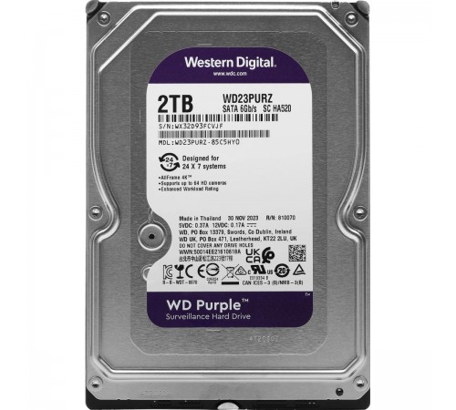 Накопичувач HDD SATA 2.0TB WD Purple 5400rpm 64MB (WD23PURZ)