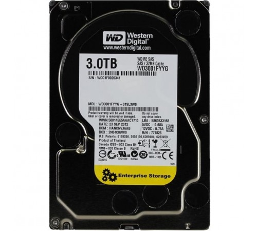 Накопичувач HDD SAS 3.0TB WD Enterprise Class 7200rpm 32MB (WD3001FYYG)_Refurbished