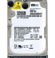 Накопичувач HDD 2.5" SATA  320GB WD 5400rpm 8MB (WD3200BVVT) Refurbished