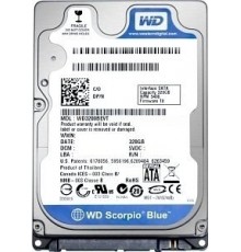 Накопичувач HDD 2.5" SATA  320Gb WD, 8Mb, Caviar Blue (WD3200LPVX)