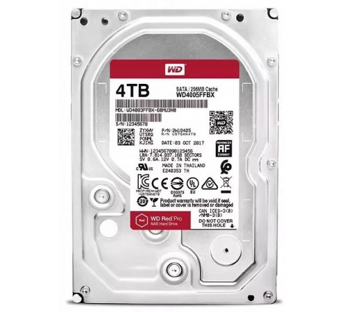 Накопичувач HDD SATA 4.0TB WD Red Pro NAS 7200rpm 256MB (WD4005FFBX)
