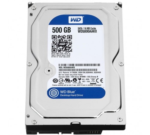 Накопичувач HDD SATA 500GB WD Blue 7200rpm 16MB (WD5000AAKX) Refurbished