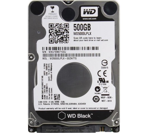 Накопичувач HDD 2.5" SATA 500GB WD Black 7200rpm 32MB (WD5000LPLX)