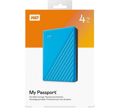Зовнішній жорсткий диск 2.5" USB 4.0TB WD My Passport Blue (WDBPKJ0040BBL-WESN)
