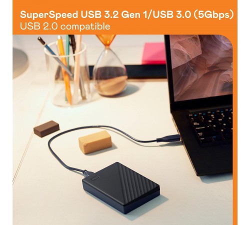 Зовнішній жорсткий диск 2.5" USB 5.0TB WD My Passport Black (WDBPKJ0050BBK-WESN)
