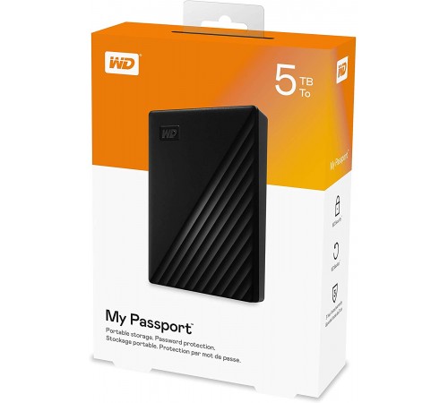 Зовнішній жорсткий диск 2.5" USB 5.0TB WD My Passport Black (WDBPKJ0050BBK-WESN)_Bulk