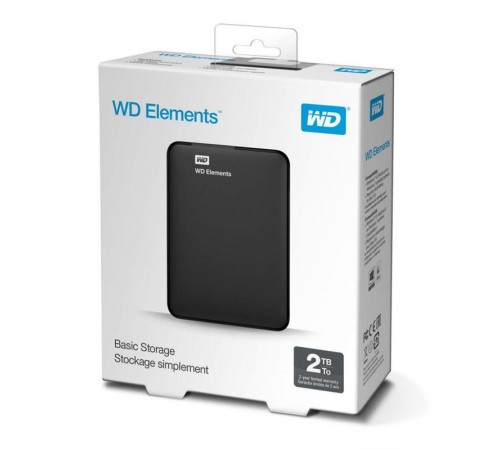 Зовнішній жорсткий диск 2.5" USB 2.0TB WD Elements Portable Black (WDBU6Y0020BBK-WESN)_Bulk
