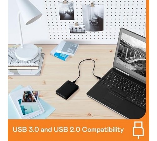 Зовнішній жорсткий диск 2.5" USB 2.0TB WD Elements Portable Black (WDBU6Y0020BBK-WESN)_Bulk