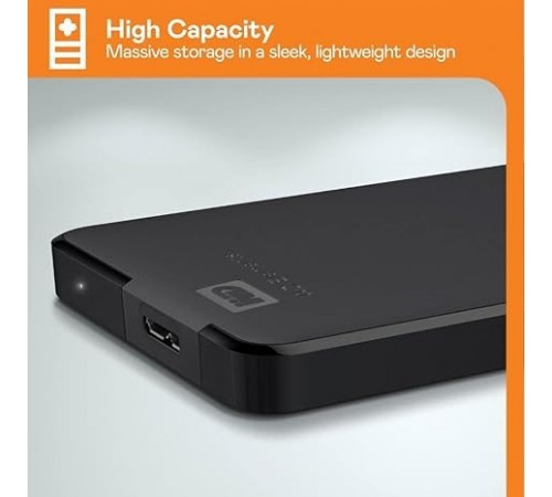 Зовнішній жорсткий диск 2.5" USB 2.0TB WD Elements Portable Black (WDBU6Y0020BBK-WESN)_Bulk